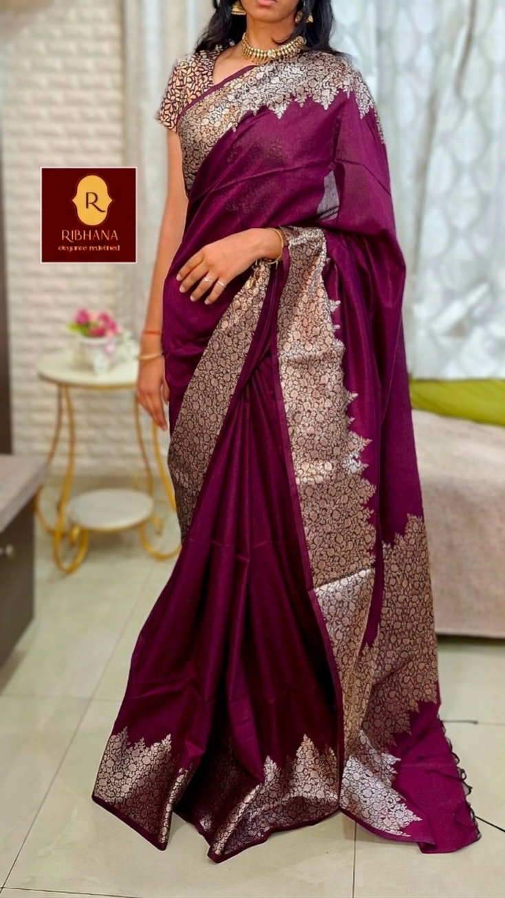 Magenta soft south silk saree