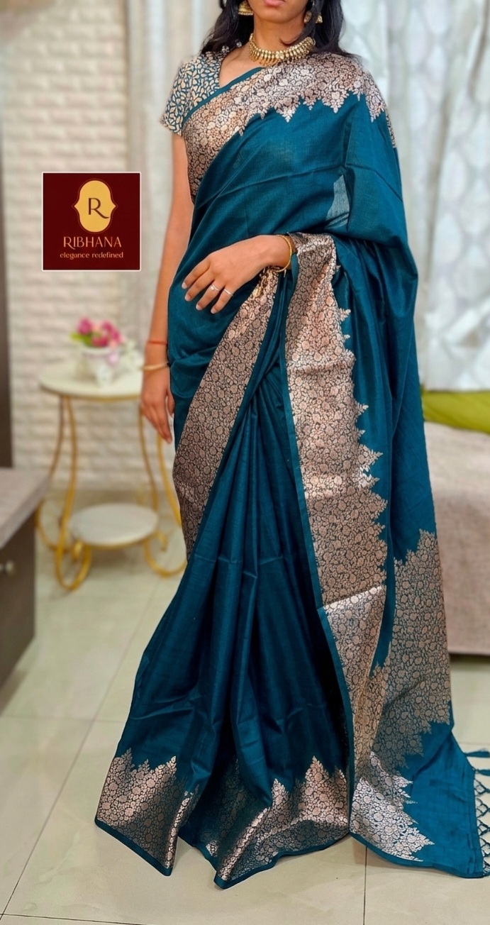 Blue soft south silk saree