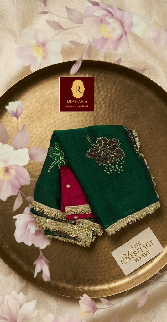 Green fandy silk saree