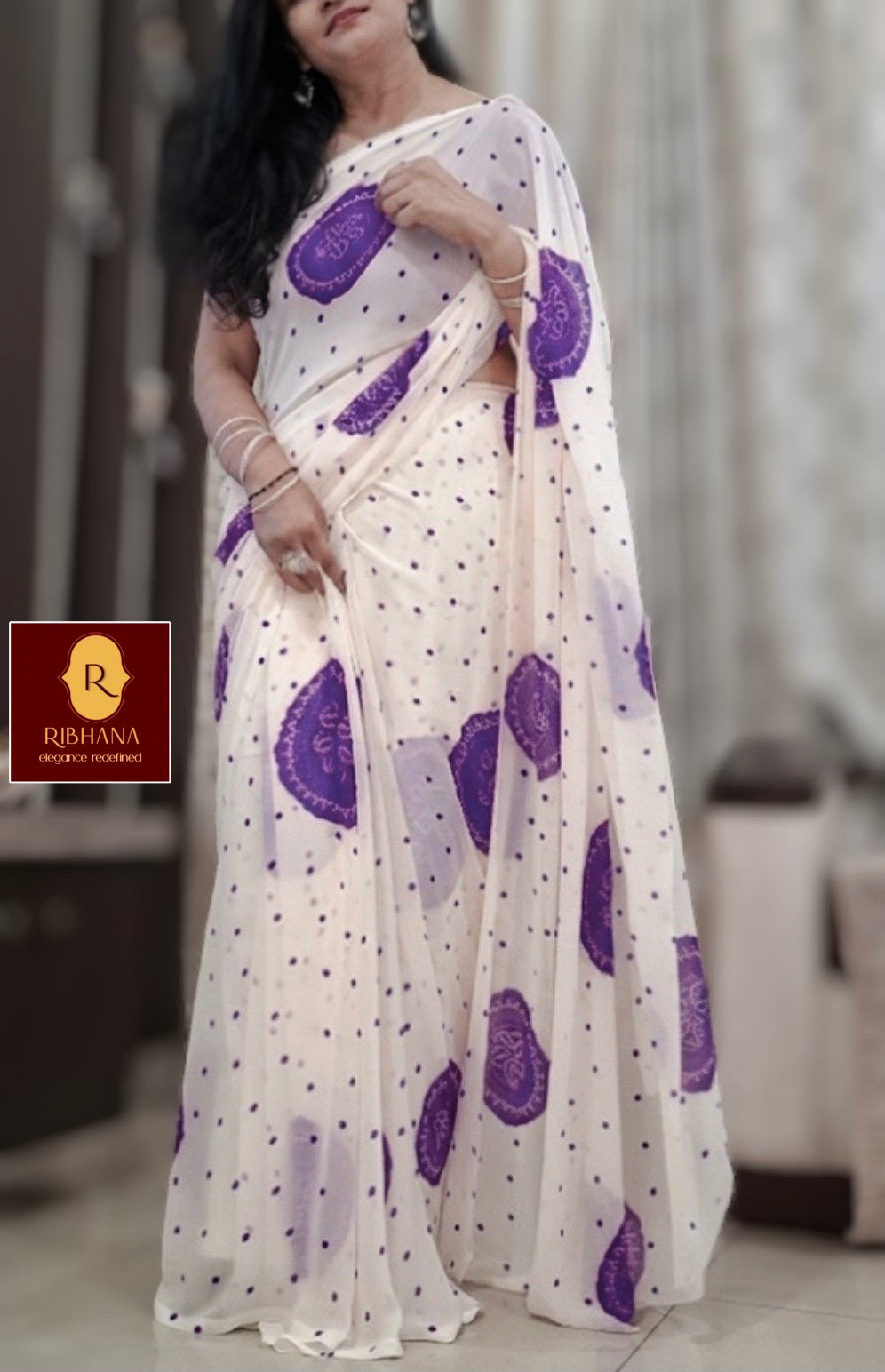 Purple super gorgette saree