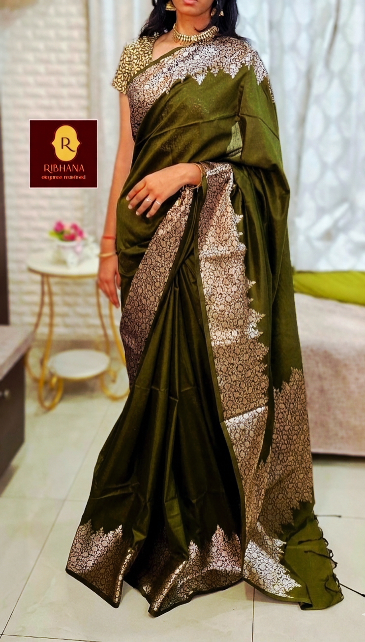 Green soft south silk saree