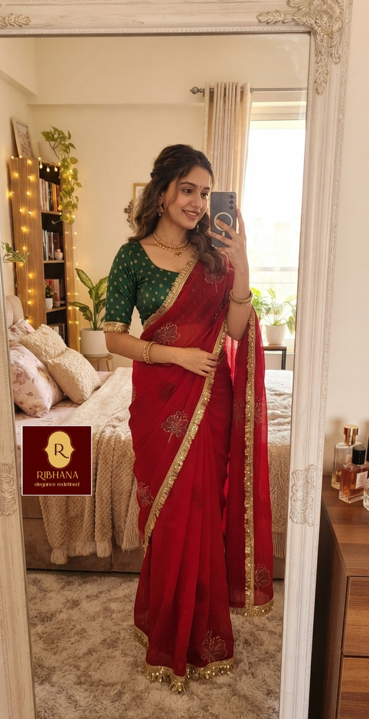 Pink fandy silk saree