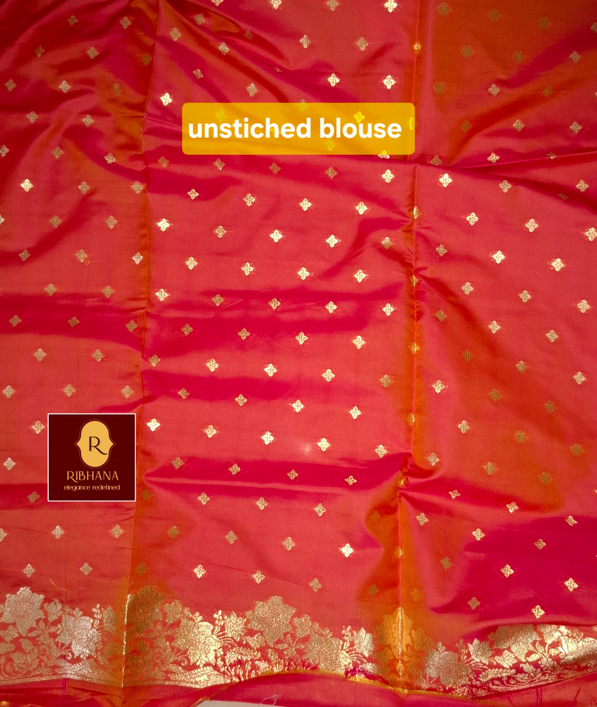 Orange kanjivaram silk saree