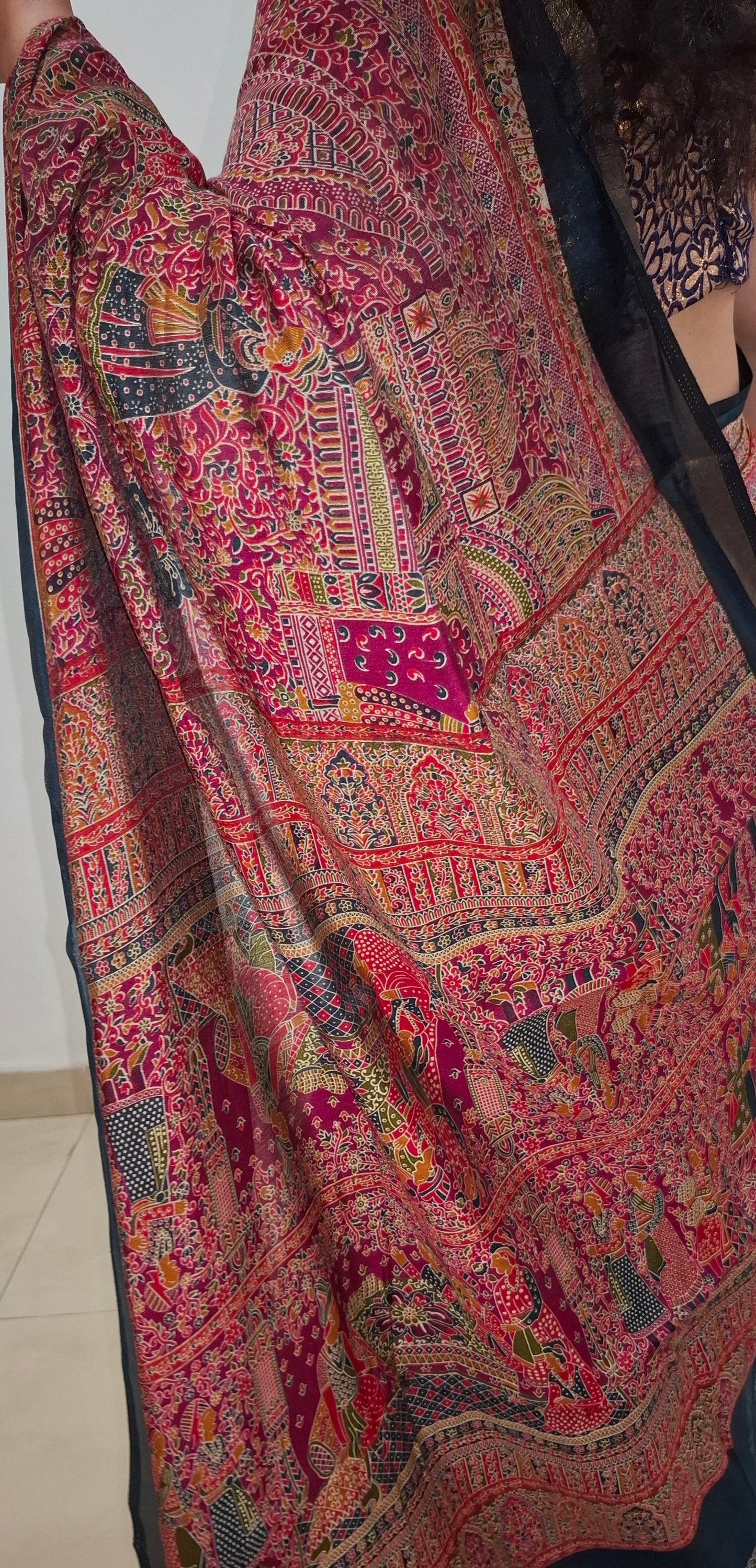 Pink mal viscose saree