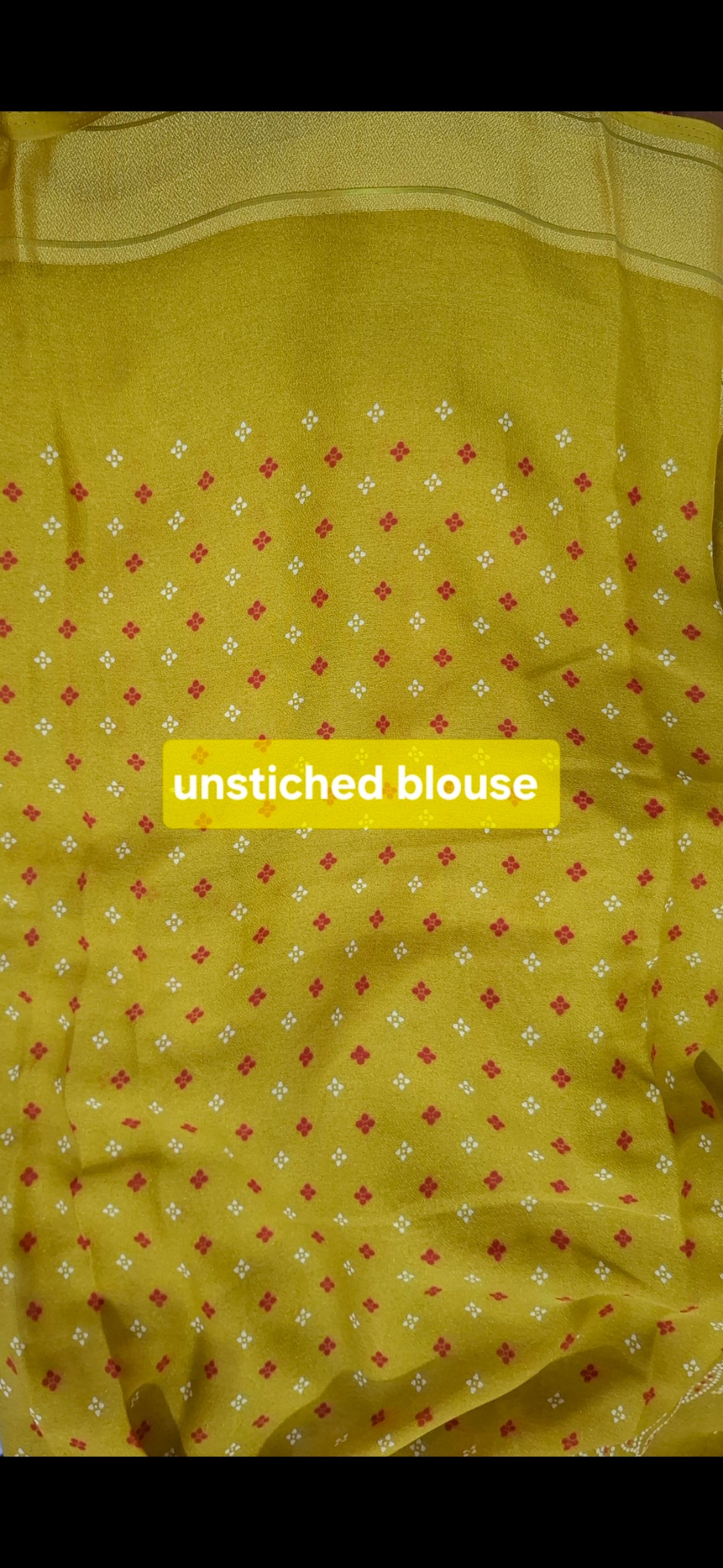 Yellow moss gorgette saree