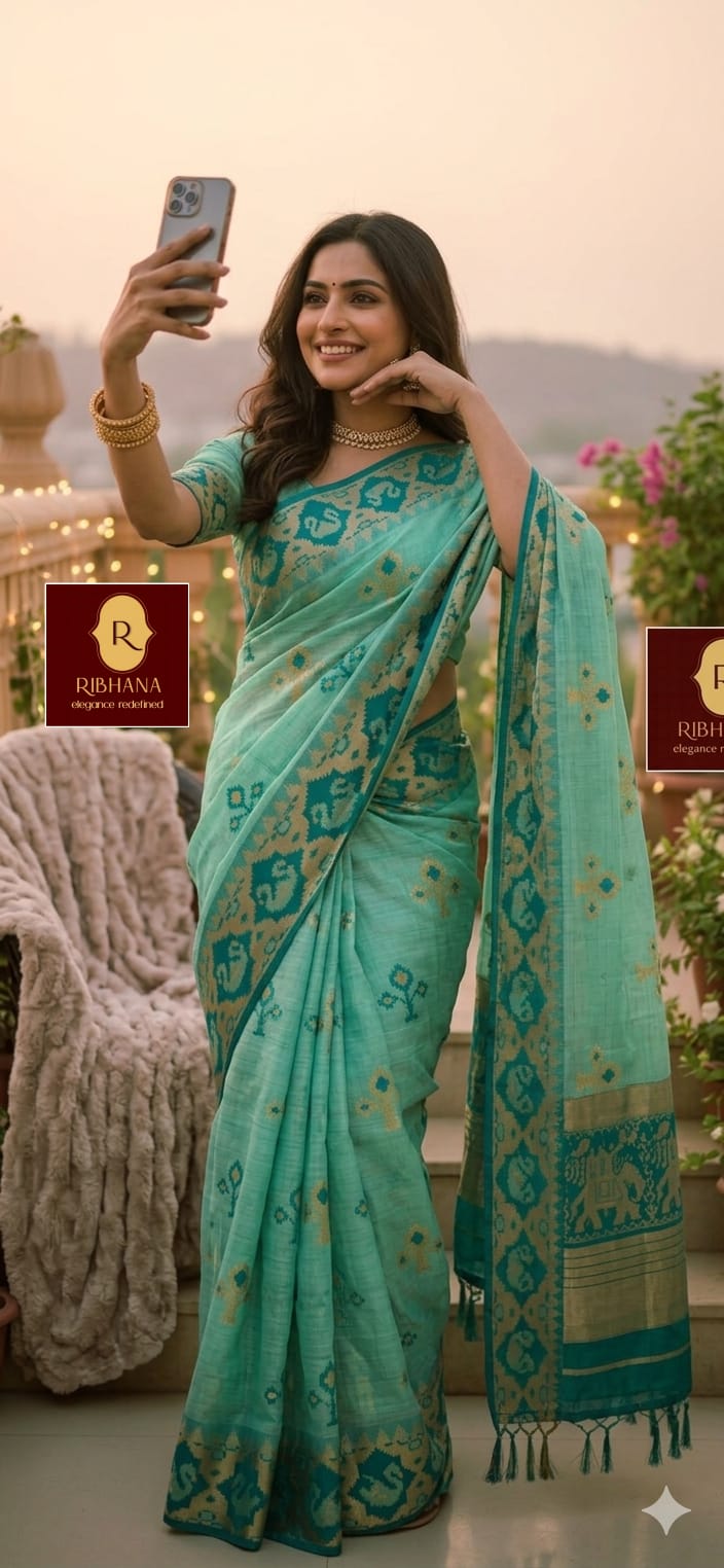 Patola LInen Silk Saree
