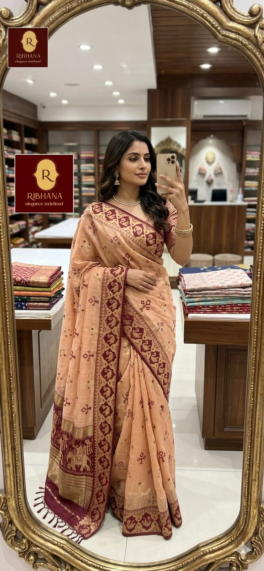 Patola Linen Silk Saree