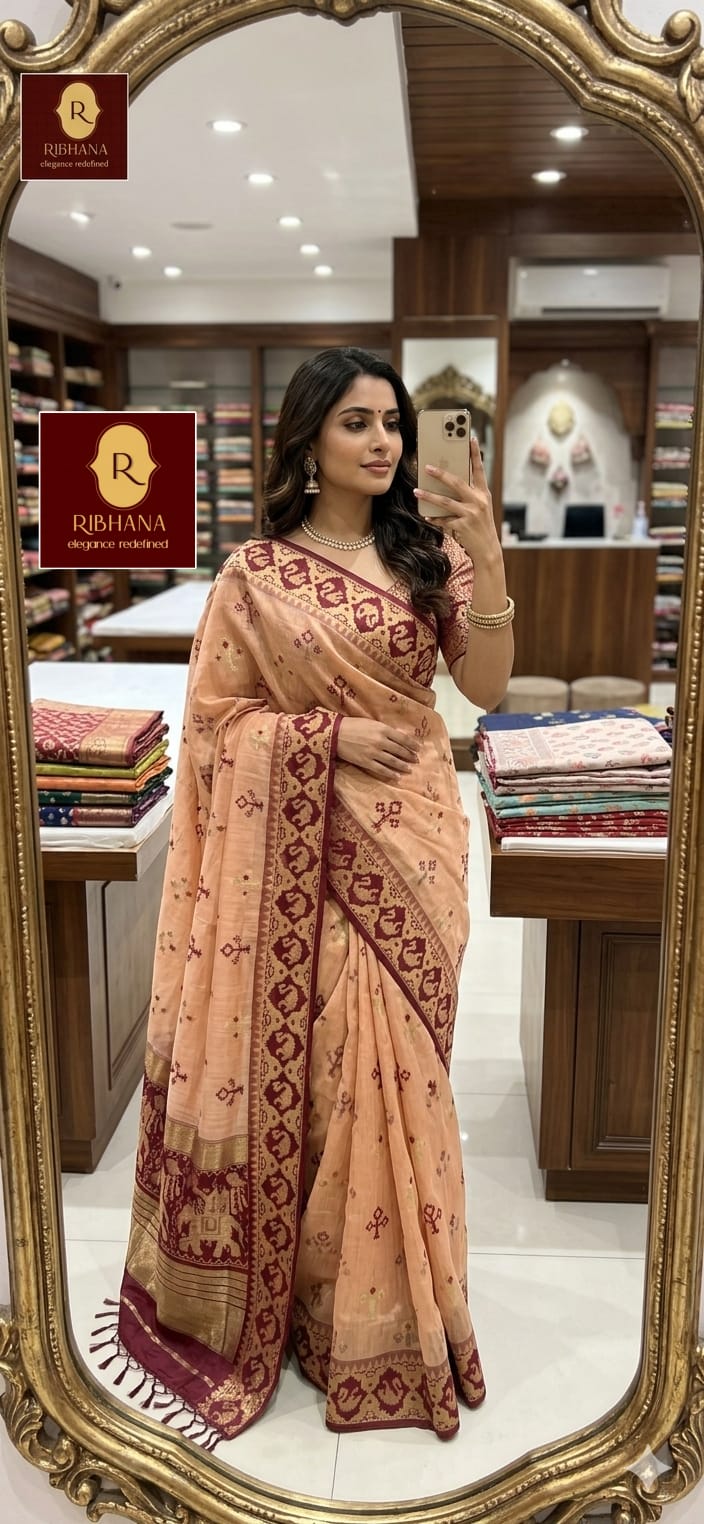 Patola LInen Silk Saree