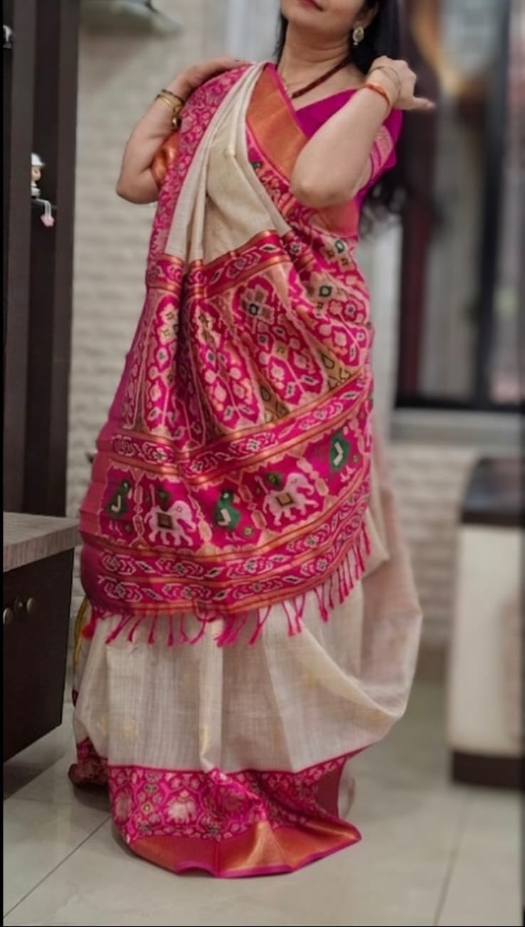 Pink Jacard Silk saree