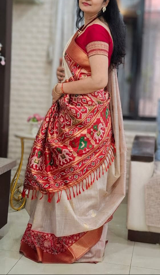 Red Jacard Silk saree