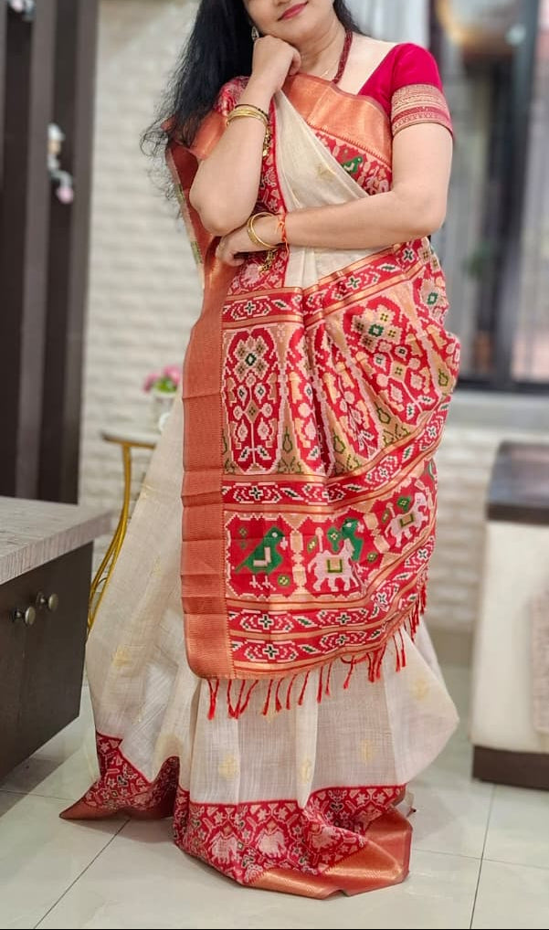 Red Jacard Silk saree
